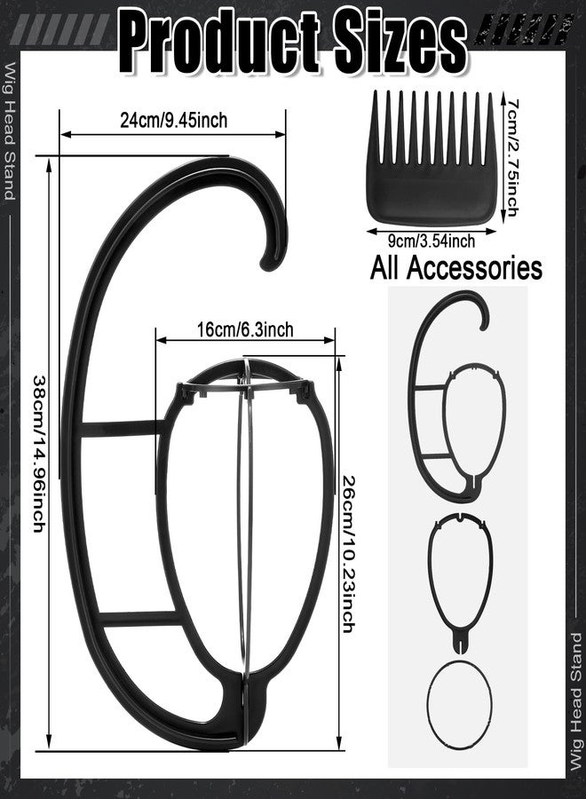 ProSuites Wig Head Stand with Wig Brush Comb, Travel Wig Holder Comb Set for for Women Multiple Wigs - Image 2